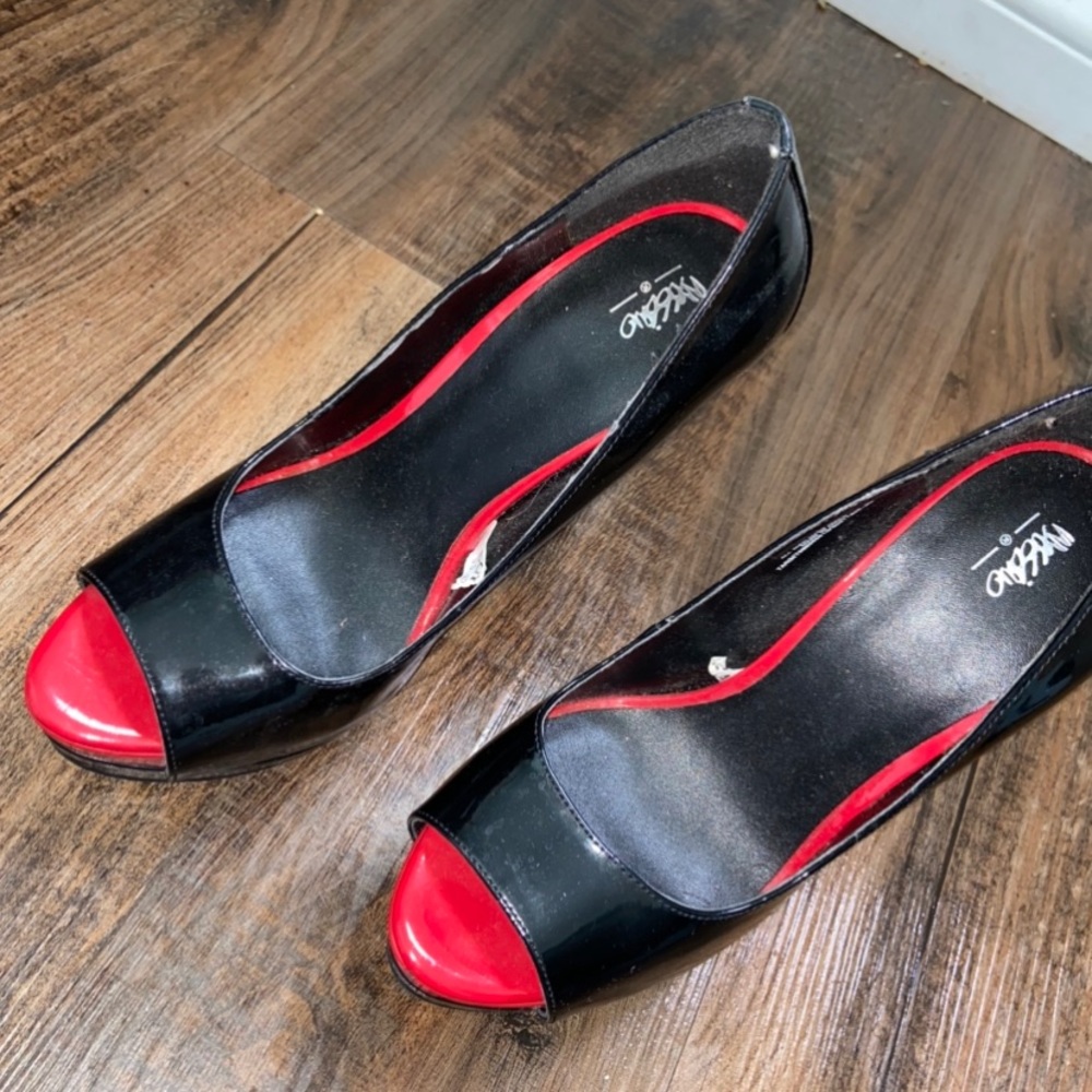 Black and red heels